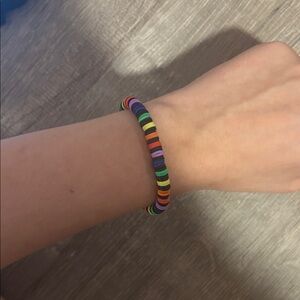 Rainbow Multicolor Beaded Stretch Bracelet